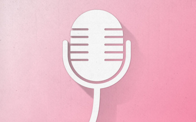 A microphone cut out of paper