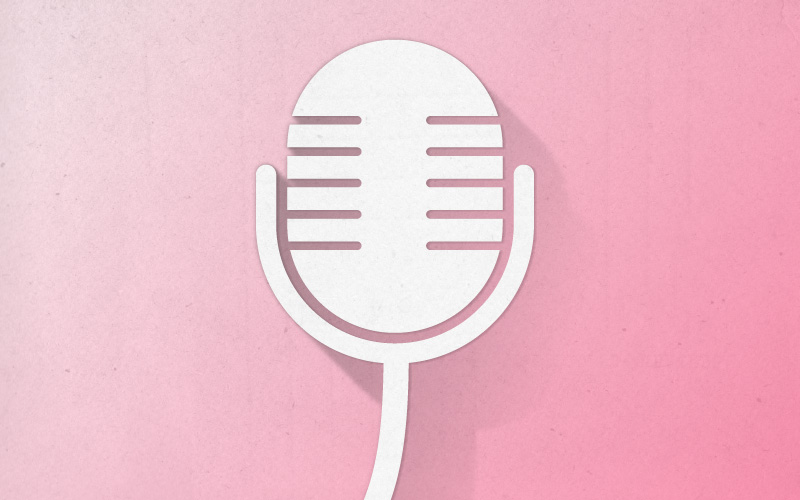 A microphone cut out of paper